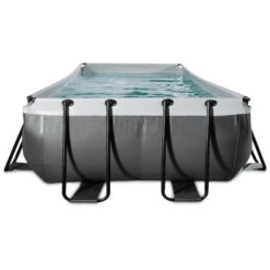 EXIT TOYS EXIT Black Leather Zwembad 400x200x100cm Met Filterpomp - Zwart -Buitenspeelgoed Winkel exit black leather zwembad 400x200x100cm met filterpomp zwart a337680 2