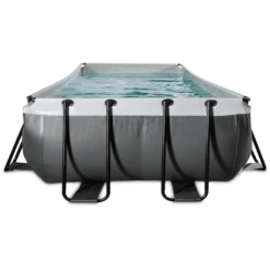 EXIT TOYS EXIT Black Leather Zwembad 540x250x100cm Met Sand Filterpomp - Zwart -Buitenspeelgoed Winkel exit black leather zwembad 540x250x100cm met sand filterpomp zwart a337764 2