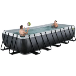 EXIT TOYS EXIT Black Leather Zwembad 540x250x100cm Met Sand Filterpomp - Zwart -Buitenspeelgoed Winkel exit black leather zwembad 540x250x100cm met sand filterpomp zwart a337764 4