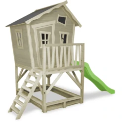 EXIT TOYS EXIT Crooky 500 Houten Speelhuis - Grijsbeige -Buitenspeelgoed Winkel exit crooky 500 houten speelhuis grijsbeige a248344 2