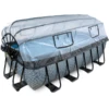 EXIT TOYS EXIT Frame Pool 4x2x1,22m (12v Sand Filter) - Grijs + Zonnedak -Buitenspeelgoed Winkel exit frame pool 4x2x1 22m 12v sand filter grijs zonnedak a305964
