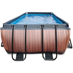 EXIT TOYS EXIT Frame Pool 4x2x1,22m (12v Sand Filter)- Wood Optics -Buitenspeelgoed Winkel exit frame pool 4x2x1 22m 12v sand filter wood optics a305959 2