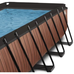 EXIT TOYS EXIT Frame Pool 4x2x1,22m (12v Sand Filter)- Wood Optics -Buitenspeelgoed Winkel exit frame pool 4x2x1 22m 12v sand filter wood optics a305959 3