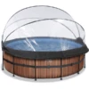 EXIT TOYS EXIT Frame Pool ø427x122cm (12v Sand Filter) - Houtlook + Zonnekap -Buitenspeelgoed Winkel exit frame pool o427x122cm 12v sand filter houtlook zonnekap a305961