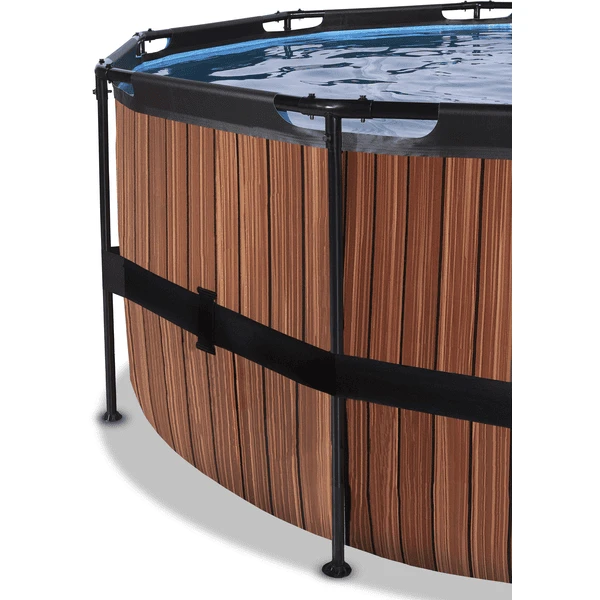 EXIT TOYS EXIT Frame Pool ø427x122cm (12v Sand Filter) - Houtoptiek + Zonnedak + Warmtepom 5 EXIT TOYS EXIT Frame Pool ø427x122cm (12v Sand Filter) - Houtoptiek + Zonnedak + Warmtepom - Afbeelding 3