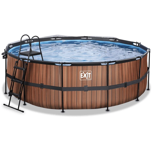 EXIT TOYS EXIT Frame Pool ø427x122cm (12v Sand Filter) - Houtoptiek + Zonnedak + Warmtepom 6 EXIT TOYS EXIT Frame Pool ø427x122cm (12v Sand Filter) - Houtoptiek + Zonnedak + Warmtepom - Afbeelding 4