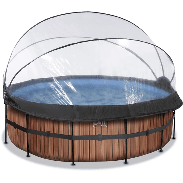 EXIT TOYS EXIT Frame Pool ø427x122cm (12v Sand Filter) - Houtoptiek + Zonnedak + Warmtepom 3 EXIT TOYS EXIT Frame Pool ø427x122cm (12v Sand Filter) - Houtoptiek + Zonnedak + Warmtepom