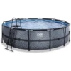 EXIT TOYS EXIT Frame Pool ø488x122cm (12v Filterpomp) - Grijs -Buitenspeelgoed Winkel exit frame pool o488x122cm 12v filterpomp grijs a305806