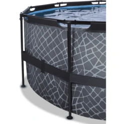 EXIT TOYS EXIT Frame Pool ø488x122cm (12v Sand Filter) - Grijs -Buitenspeelgoed Winkel exit frame pool o488x122cm 12v sand filter grijs a305808 2