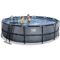 EXIT TOYS EXIT Frame Pool ø488x122cm (12v Sand Filter) - Grijs -Buitenspeelgoed Winkel exit frame pool o488x122cm 12v sand filter grijs a305808 4
