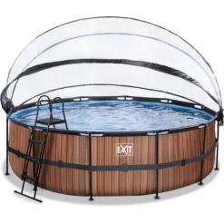 EXIT TOYS EXIT Frame Pool ø488x122cm (12v Sand Filter) - Houtoptiek + Zonnedak + Warmtepom -Buitenspeelgoed Winkel exit frame pool o488x122cm 12v sand filter houtoptiek zonnedak warmtepom a305969 1