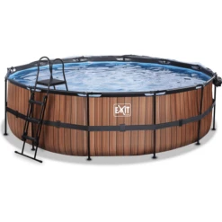 EXIT TOYS EXIT Frame Pool ø488x122cm (12v Sand Filter) - Houtoptiek + Zonnedak + Warmtepom -Buitenspeelgoed Winkel exit frame pool o488x122cm 12v sand filter houtoptiek zonnedak warmtepom a305969 2