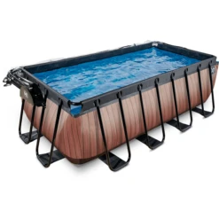 EXIT TOYS EXIT Frame Zwembad 4x2x1,22m (12v Sand Filter) - Houtoptiek + Zonnedak + Warmtepomp -Buitenspeelgoed Winkel exit frame zwembad 4x2x1 22m 12v sand filter houtoptiek zonnedak warmtepomp a305971 2