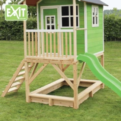 EXIT TOYS EXIT Loft 500 Houten Speelhuis - Groen -Buitenspeelgoed Winkel exit loft 500 houten speelhuis groen a248336 2
