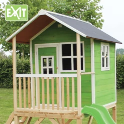 EXIT TOYS EXIT Loft 500 Houten Speelhuis - Groen -Buitenspeelgoed Winkel exit loft 500 houten speelhuis groen a248336 3