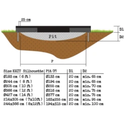 EXIT TOYS EXIT Silhouette Inground Trampoline ø244cm Met Veiligheidsnet - Zwart -Buitenspeelgoed Winkel exit silhouette inground trampoline o244cm met veiligheidsnet zwart a251714 3