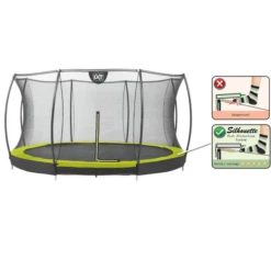 EXIT TOYS EXIT Silhouette Inground Trampoline ø366cm Met Veiligheidsnet - Groen -Buitenspeelgoed Winkel exit silhouette inground trampoline o366cm met veiligheidsnet groen a251728 1