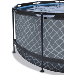 EXIT TOYS EXIT Stone Zwembad ø360x122cm Met Afdekking, Sand Filter En Warmtepomp, Grijs -Buitenspeelgoed Winkel exit stone zwembad o360x122cm met afdekking sand filter en warmtepomp grijs a294635 2