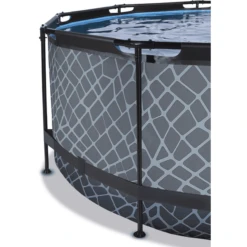 EXIT TOYS EXIT Stone Zwembad ø360x122cm Met Filterpomp, Grijs -Buitenspeelgoed Winkel exit stone zwembad o360x122cm met filterpomp grijs a294607 2