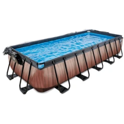 EXIT TOYS EXIT Wood Pool 540x250x100cm Met Afdekking, Sand Filter En Warmtepomp, Bruin -Buitenspeelgoed Winkel exit wood pool 540x250x100cm met afdekking sand filter en warmtepomp bruin a294606 2
