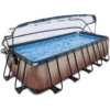 EXIT TOYS EXIT Wood Pool 540x250x122cm Met Afdekking En Sand Filterpomp, Bruin -Buitenspeelgoed Winkel exit wood pool 540x250x122cm met afdekking en sand filterpomp bruin a294633