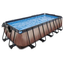 EXIT TOYS EXIT Wood Pool 540x250x122cm Met Afdekking En Sand Filterpomp, Bruin 9 EXIT TOYS EXIT Wood Pool 540x250x122cm Met Afdekking En Sand Filterpomp, Bruin -Buitenspeelgoed Winkel exit wood pool 540x250x122cm met afdekking en sand filterpomp bruin a294633 2