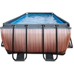 EXIT TOYS EXIT Wood Pool 540x250x122cm Met Sand Filterpomp, Bruin -Buitenspeelgoed Winkel exit wood pool 540x250x122cm met sand filterpomp bruin a294618 2