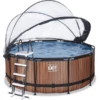 EXIT TOYS EXIT Wood Pool ø360x122cm Met Afdekking, Sand Filter- En Warmtepomp, Bruin -Buitenspeelgoed Winkel exit wood pool o360x122cm met afdekking sand filter en warmtepomp bruin a294637
