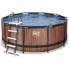 EXIT TOYS EXIT Wood Pool ø360x122cm Met Filterpomp, Bruin -Buitenspeelgoed Winkel exit wood pool o360x122cm met filterpomp bruin a294608