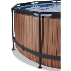 EXIT TOYS EXIT Wood Pool ø360x122cm Met Zandfilterpomp, Bruin -Buitenspeelgoed Winkel exit wood pool o360x122cm met zandfilterpomp bruin a294610 2