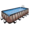 EXIT TOYS EXIT Wood Pool ø450x122cm Met Sand Filterpomp, Bruin -Buitenspeelgoed Winkel exit wood pool o450x122cm met sand filterpomp bruin a294616
