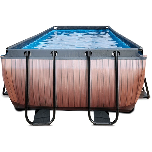 EXIT TOYS EXIT Wood Pool ø450x122cm Met Sand Filterpomp, Bruin 5 EXIT TOYS EXIT Wood Pool ø450x122cm Met Sand Filterpomp, Bruin - Afbeelding 3