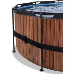 EXIT TOYS EXIT Wood Pool ø450x122cm Met Zandfilterpomp, Bruin -Buitenspeelgoed Winkel exit wood pool o450x122cm met zandfilterpomp bruin a294614 2