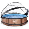 EXIT TOYS EXIT Wood Zwembad ø300x76cm Met Overkapping En Filterpomp - Bruin -Buitenspeelgoed Winkel exit wood zwembad o300x76cm met overkapping en filterpomp bruin a269440