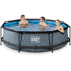 EXIT TOYS EXIT-zwembad Stone ø300x76cm Met Filterpomp - Grijs 10 EXIT TOYS EXIT-zwembad Stone ø300x76cm Met Filterpomp - Grijs -Buitenspeelgoed Winkel exit zwembad stone o300x76cm met filterpomp grijs a295721 3