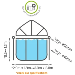 EXIT TOYS EXIT Zwembad Zonnescherm 300 X 200 Cm -Buitenspeelgoed Winkel exit zwembad zonnescherm 300 x 200 cm a308177 3