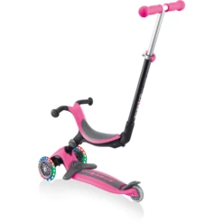 GLOBBER GO-UP FOLDABLE PLUS LIGHT S Roze - Met Verlichte Wielen -Buitenspeelgoed Winkel globber go up foldable plus light s roze met verlichte wielen a315699 1