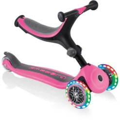 GLOBBER GO-UP FOLDABLE PLUS LIGHT S Roze - Met Verlichte Wielen -Buitenspeelgoed Winkel globber go up foldable plus light s roze met verlichte wielen a315699 3