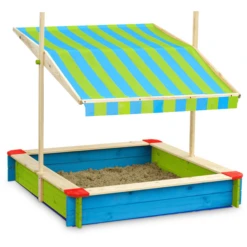 John® Zandbak Gekleurd Met Dak Groen/blauw -Buitenspeelgoed Winkel john zandbak gekleurd met dak groen blauw a317710 3