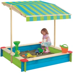 John® Zandbak Gekleurd Met Dak Groen/blauw -Buitenspeelgoed Winkel john zandbak gekleurd met dak groen blauw a317710 4