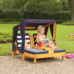 Kidkraft® Tweepersoons Kinderligstoel Met Bekerhouders, Blauw/wit -Buitenspeelgoed Winkel kidkraft tweepersoons kinderligstoel met bekerhouders blauw wit a217927 2
