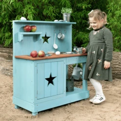 MUDDY BUDDY Buitenspeelkeuken "Adventurer Star" Petrol Blauw -Buitenspeelgoed Winkel muddy buddy buitenspeelkeuken adventurer star petrol blauw a412337 2