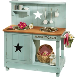 MUDDY BUDDY Buitenspeelkeuken "Adventurer Star" Petrol Blauw -Buitenspeelgoed Winkel muddy buddy buitenspeelkeuken adventurer star petrol blauw a412337 3