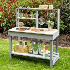 MUDDY BUDDY Speelkeuken Voor Buiten "Mud Starter" Wolkengrijs-naturel -Buitenspeelgoed Winkel muddy buddy speelkeuken voor buiten mud starter wolkengrijs naturel a412391 2
