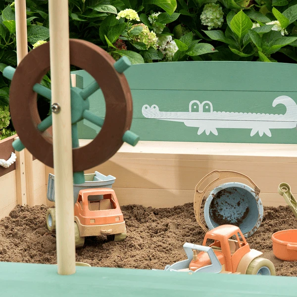 MUDDY BUDDY Zandbak "Jungle King" Natural-salie-mokka 7 MUDDY BUDDY Zandbak "Jungle King" Natural-salie-mokka - Afbeelding 5