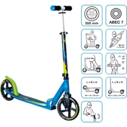 Muuwmi Aluminium Scoot Er 205 Mm, Groen-blauw-zwart -Buitenspeelgoed Winkel muuwmi aluminium scoot er 205 mm groen blauw zwart a353067 4