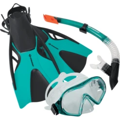 Schildkröt SCHILDKRÖT ® Snorkelset Cayman Turquoise - 3 Stuks, Maat S/M -Buitenspeelgoed Winkel schildkroet snorkelset cayman turquoise 3 stuks maat s m a398111 3